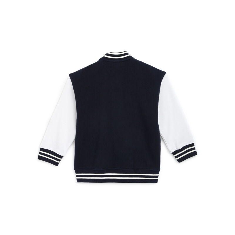 Boys Dark Blue Colorblocked Cardigan image number 1
